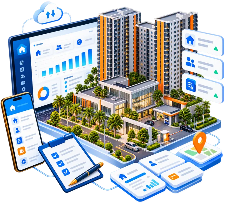 Ilustrasi dashboard pengelolaan rusun