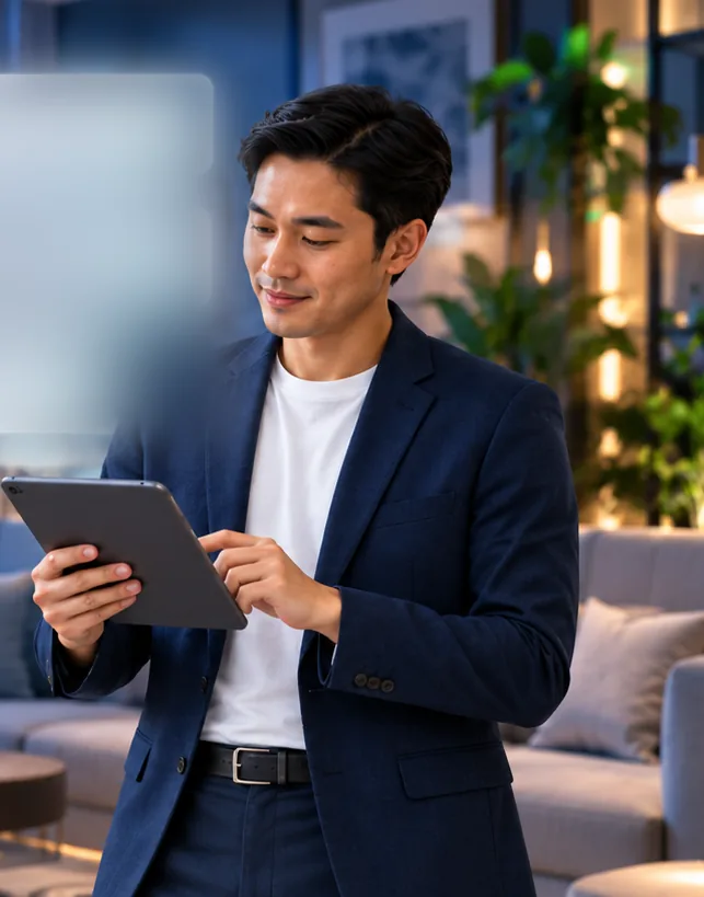 Agen sewa memakai RentalOS di tablet